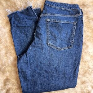 Old Navy OG Straight High-Rise Multi-Button Raw Hem Jeans, sz. 16